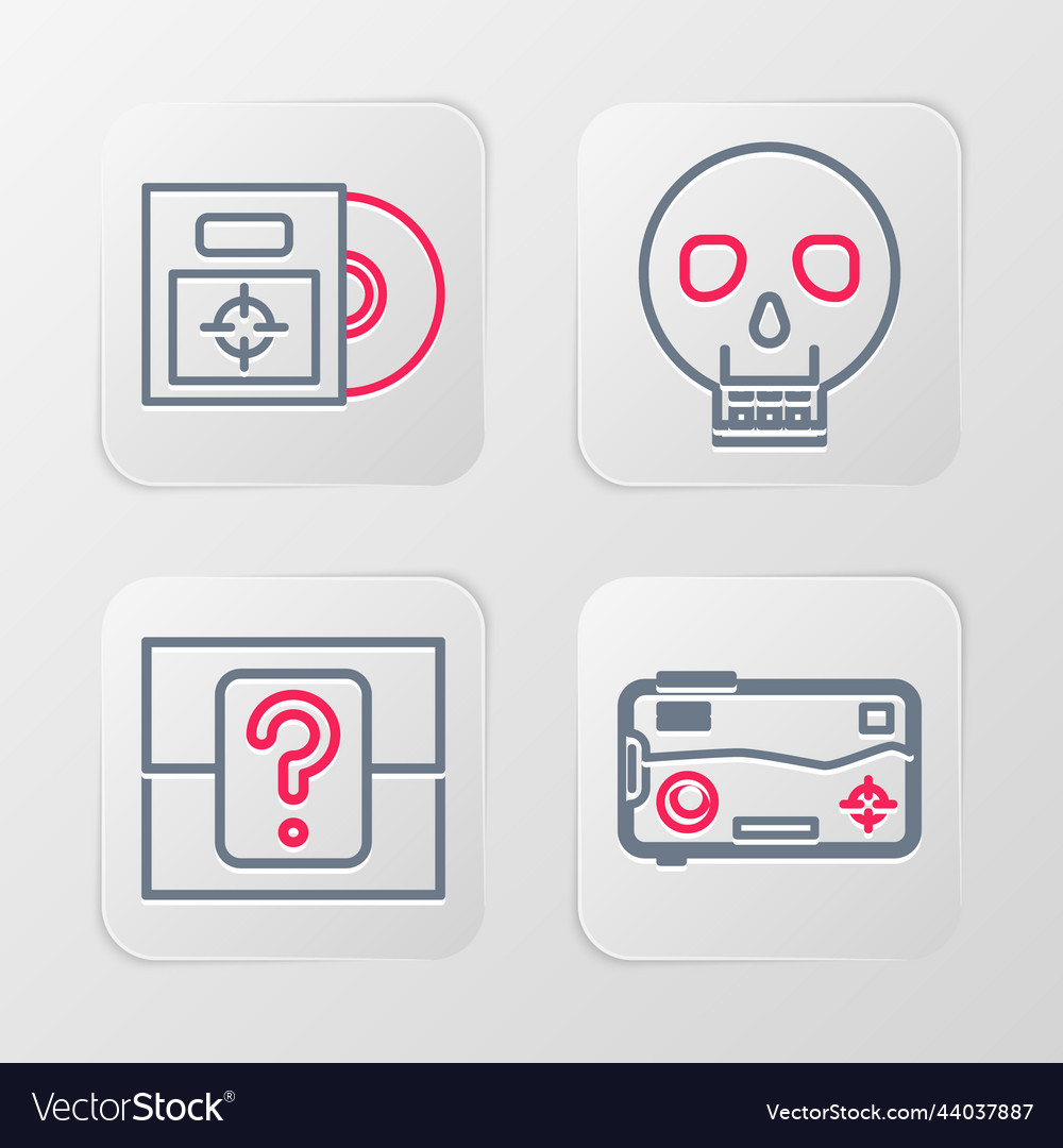 Set line mobile and playing in game mystery vector image Set line mobile and playing in game mystery