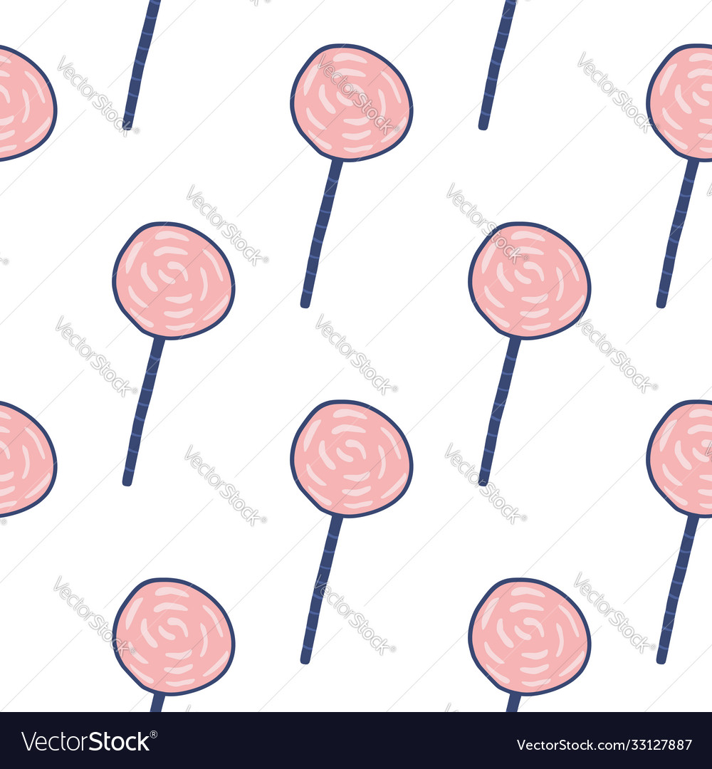 Simple isolated lollipop doodle seamless pattern