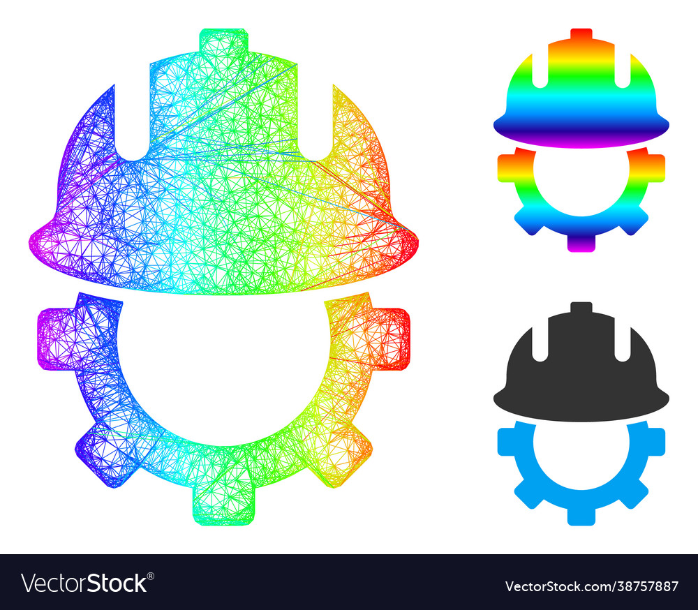 Spectrum linear gradient development helmet icon Vector Image Spectrum linear gradient development helmet icon