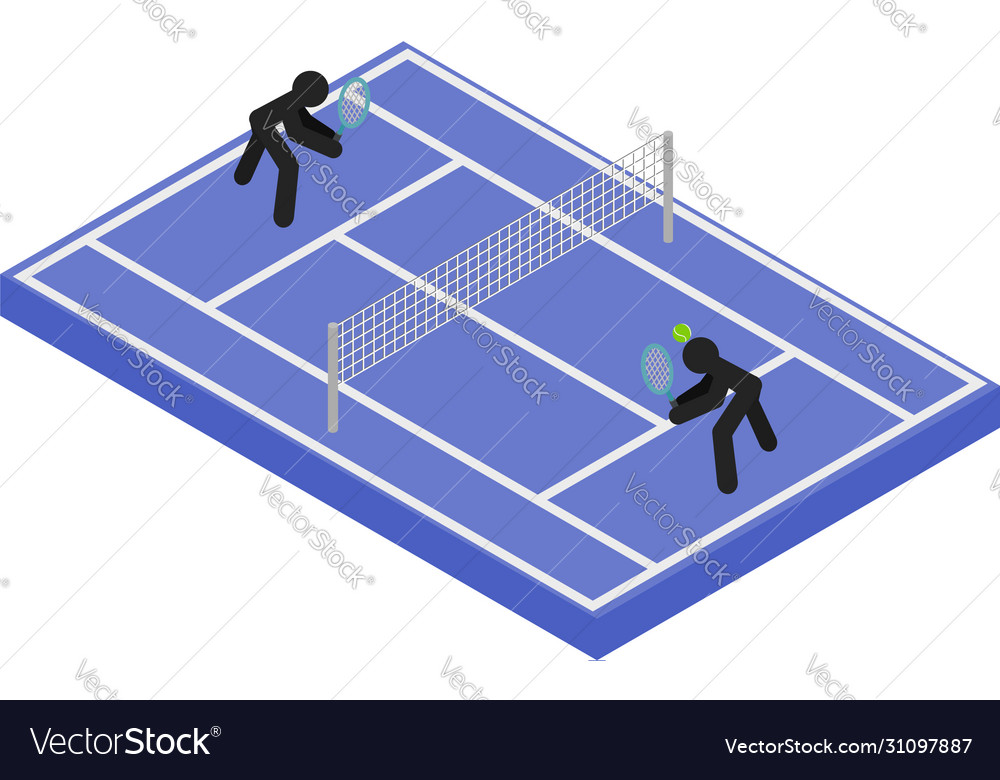 Tennis match icon isometric style Royalty Free Vector Image