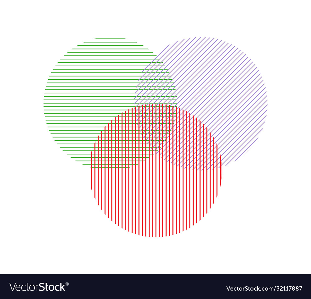 Drei Kreise parallele Linien schneiden jeweils Vector Image Drei Kreise parallele Linien schneiden jeweils