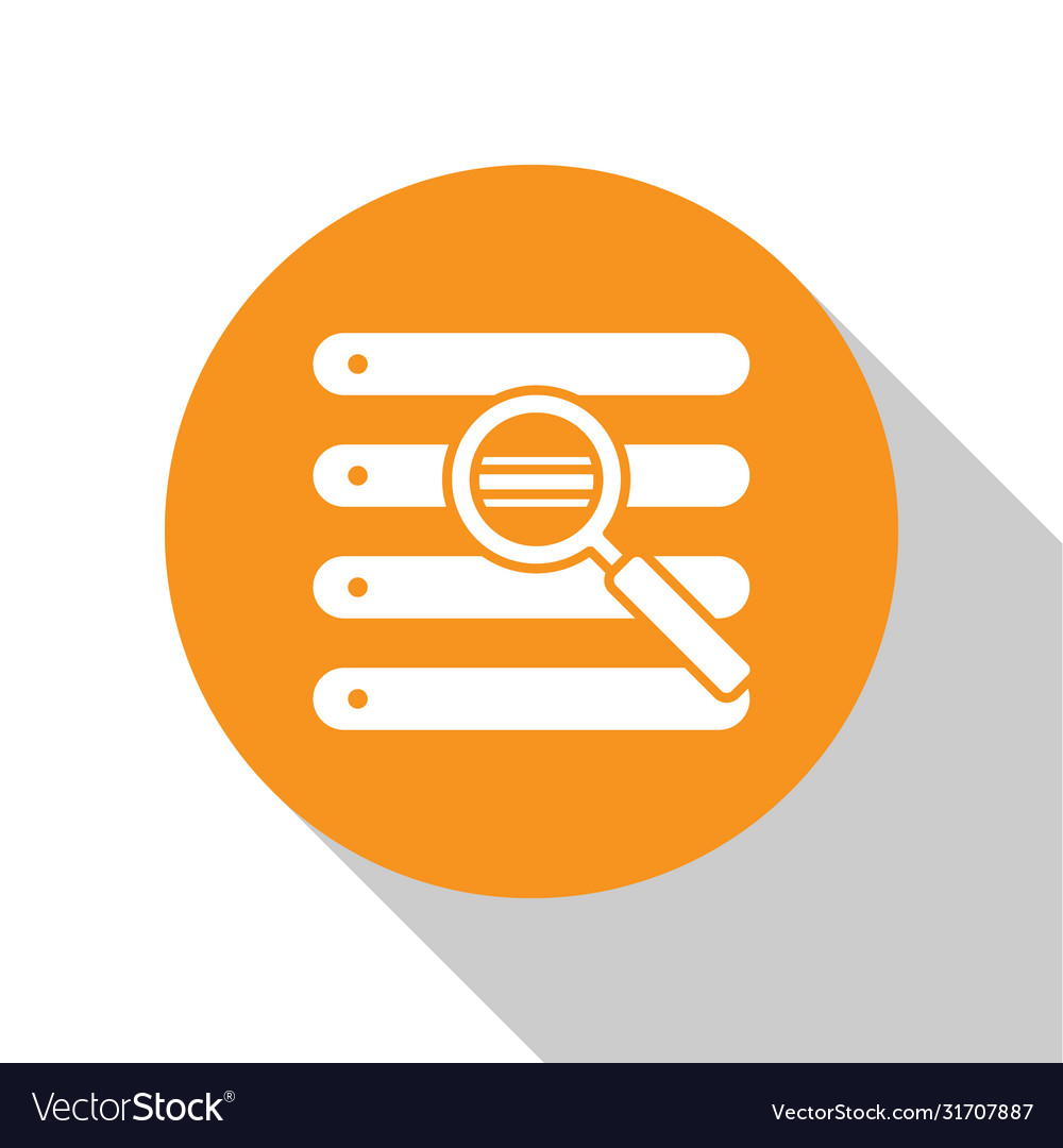 White search in a browser window icon isolated