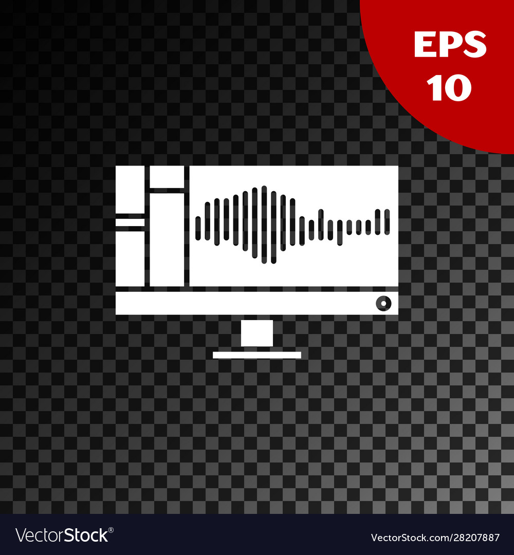 White sound or audio recorder editor software vector image White sound or audio recorder editor software