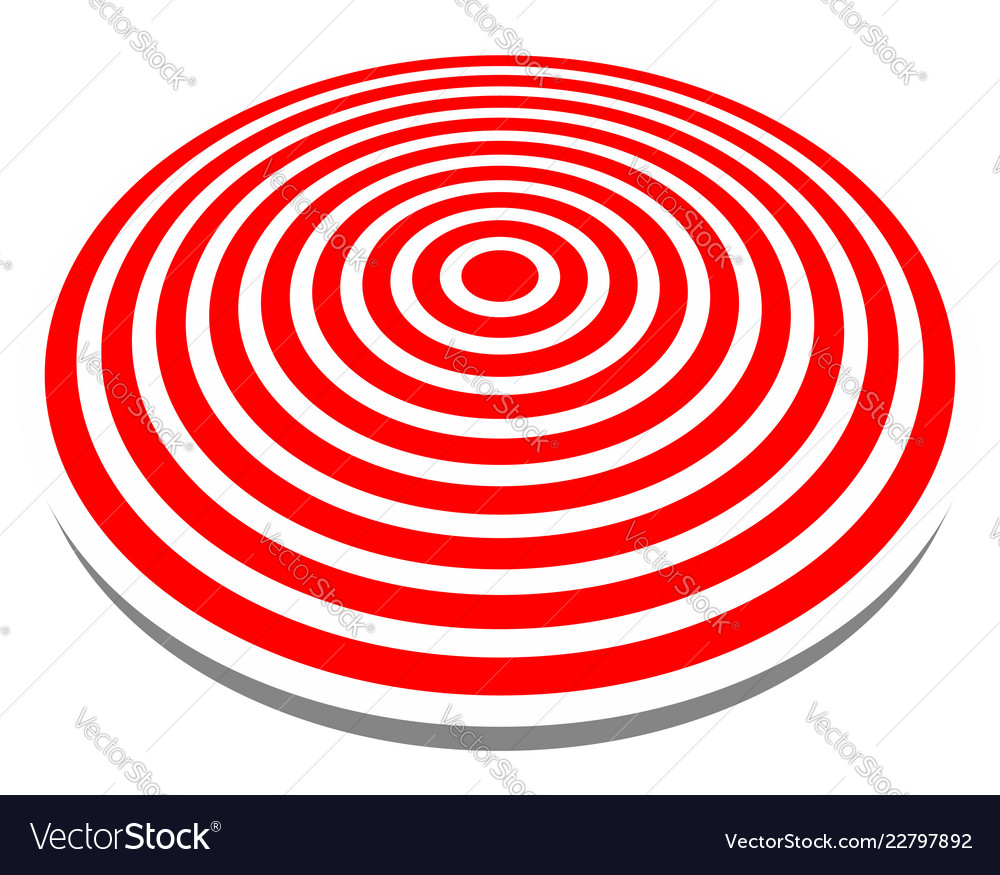 3d red target isolated on white objective vector image 3d red target isolated on white objective