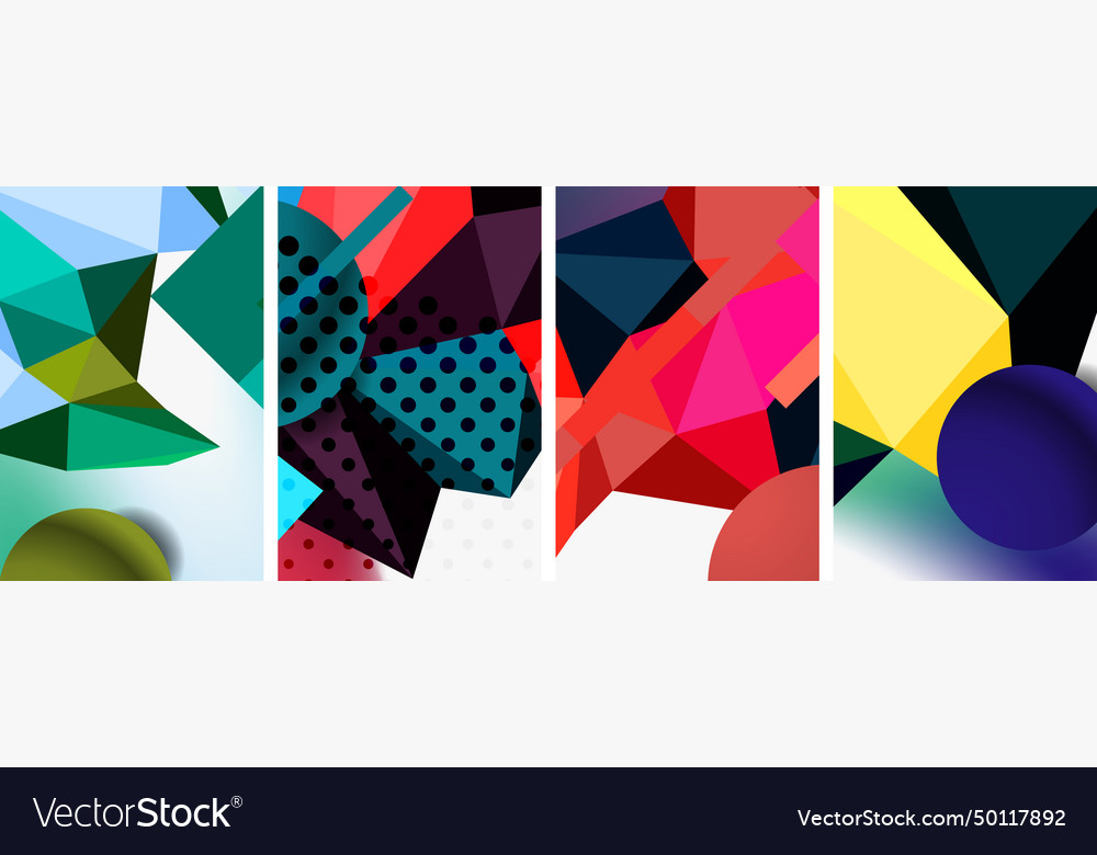 3d sphere and low poly triangle design