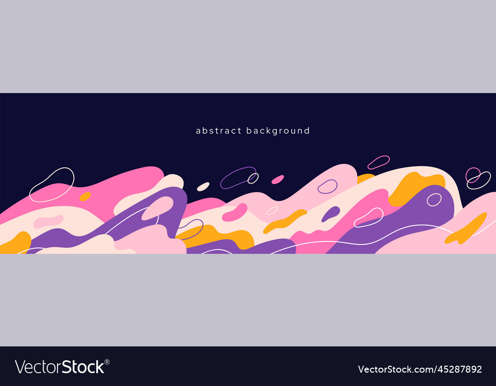 Banner with fluid dynamic blobs organic line vector image Banner with fluid dynamic blobs organic line