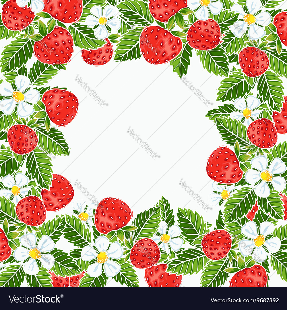 Beautiful strawberries frame Royalty Free Vector Image