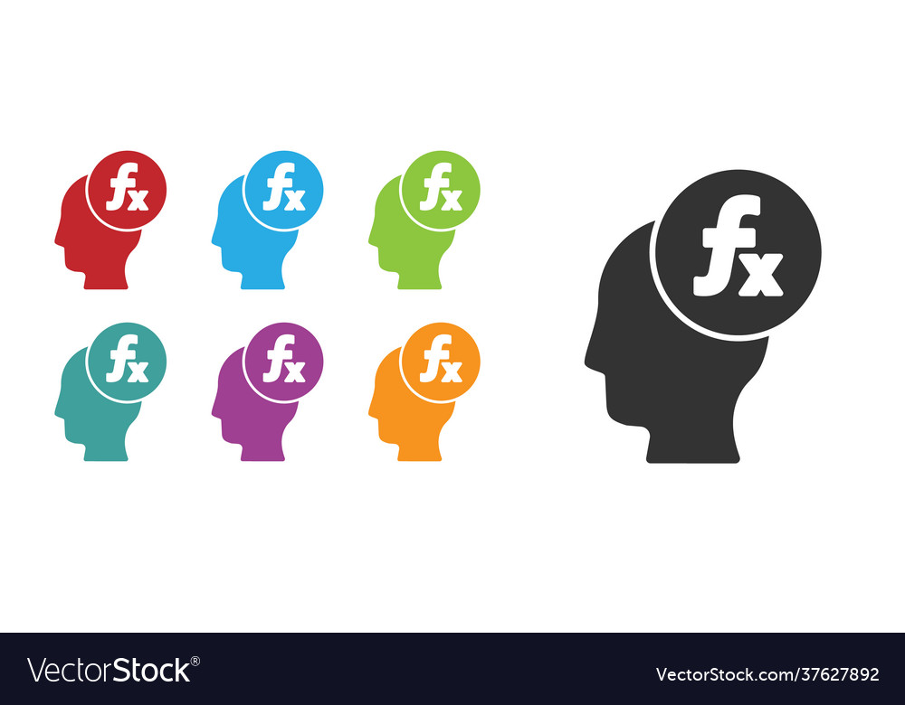 Black function mathematical symbol icon isolated vector image Black function mathematical symbol icon isolated