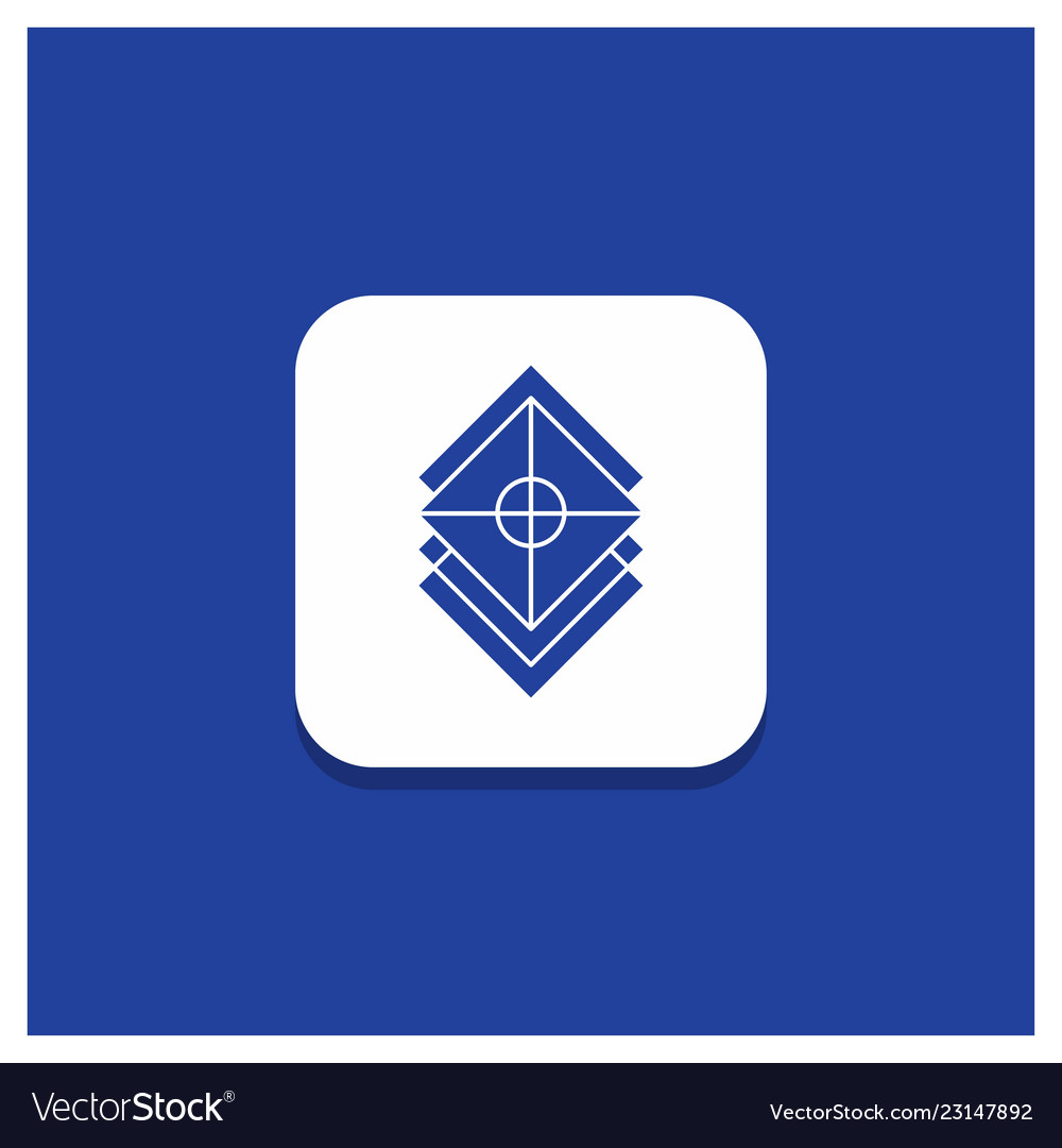 Blue round button for arrange design layers stack vector image Blue round button for arrange design layers stack