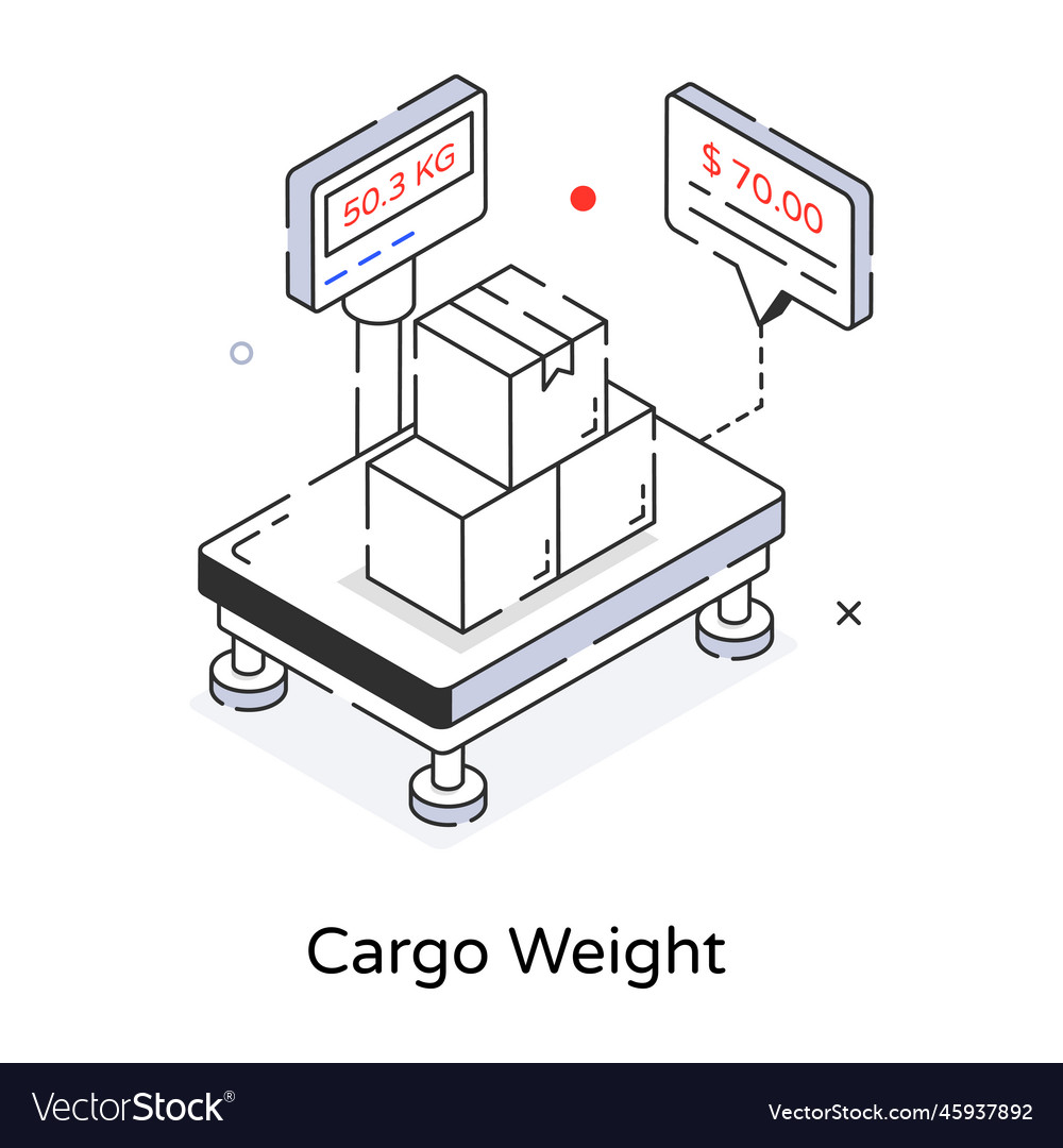 Cargo weight Royalty Free Vector Image - VectorStock