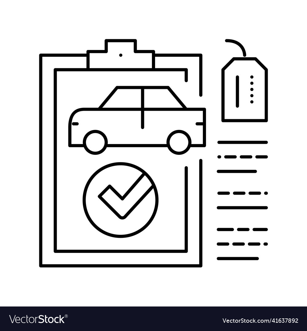 Check used car line icon Royalty Free Vector Image