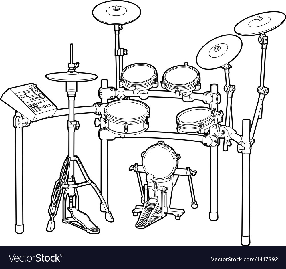 Drum kit bez autoratlīdzības vektora attēlsDrum kit bez autoratlīdzības vektora attēls  