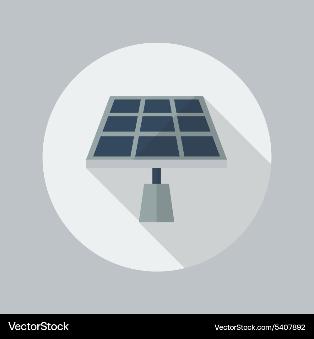 Eco Flat Icon Solar Panel Royalty Free Vector Image