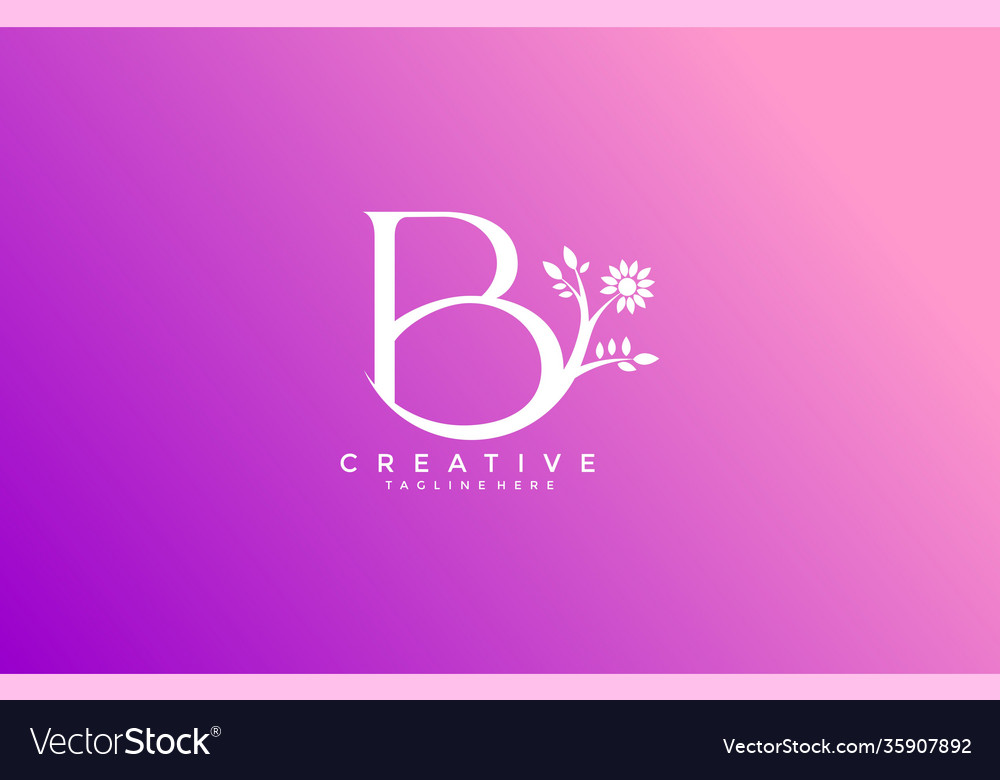Elegant Letter B Floral Logo