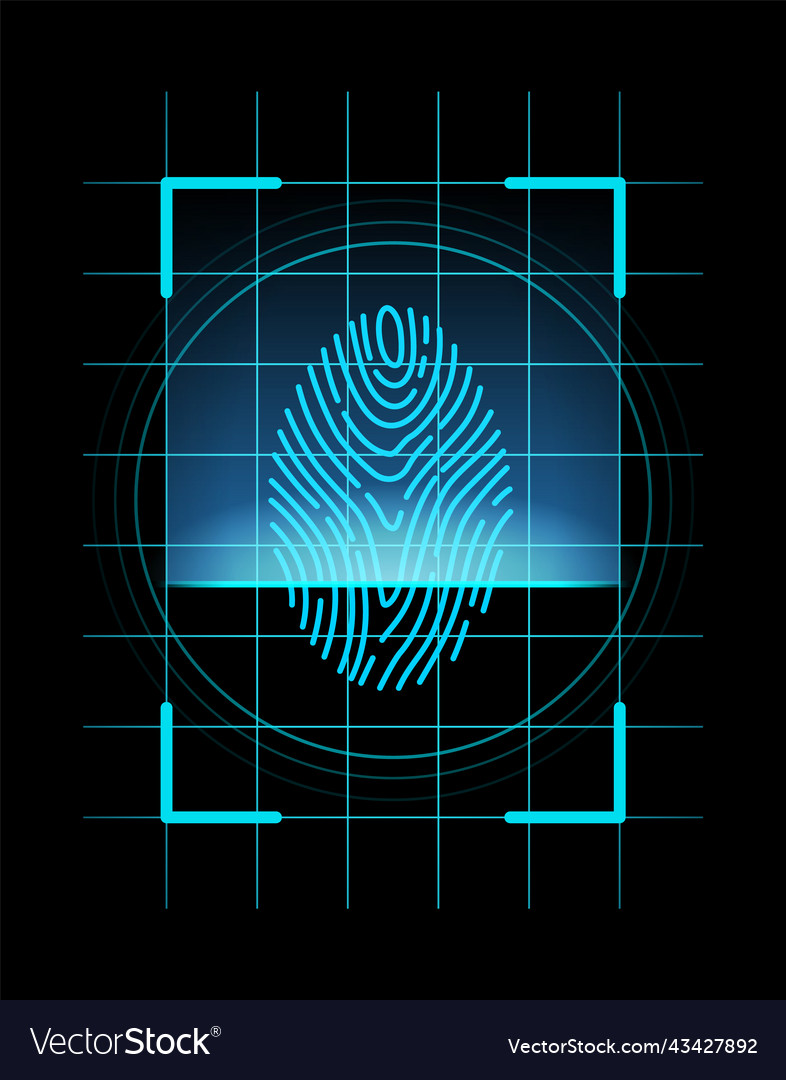 Fingerprint identification scan vector image Fingerprint identification scan