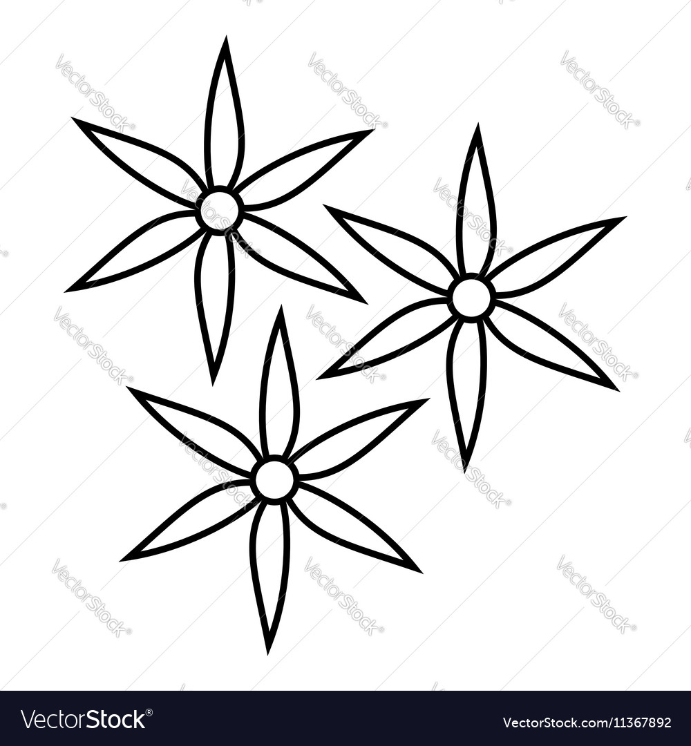 Flowers icon outline style Royalty Free Vector Image