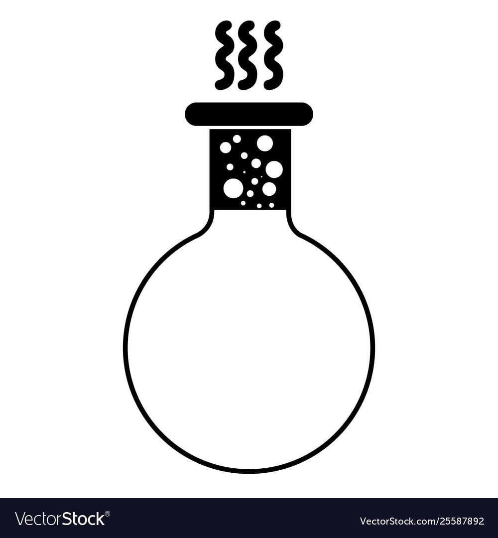 Isolated boiling flask icon on a white background