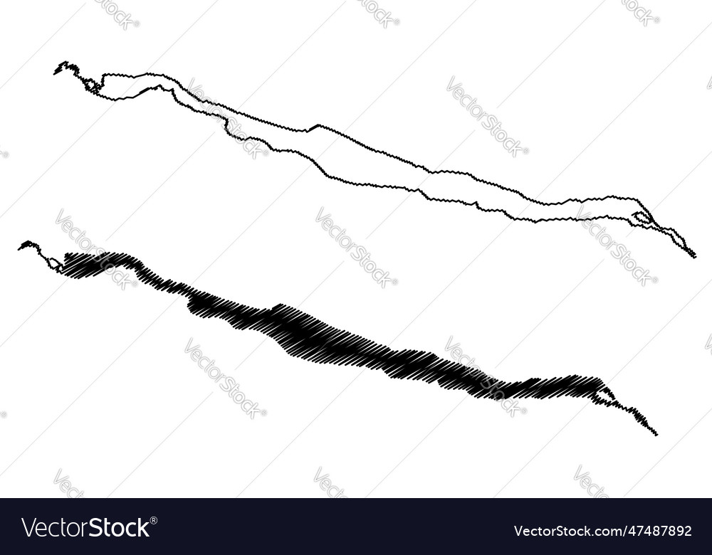 Lake bandak kingdom of norway map scribble Vector Image