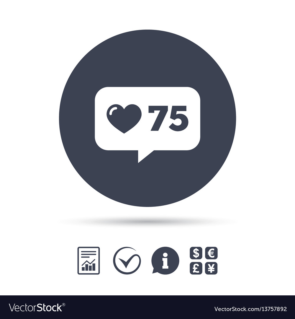 Like counter icon notification speech bubble