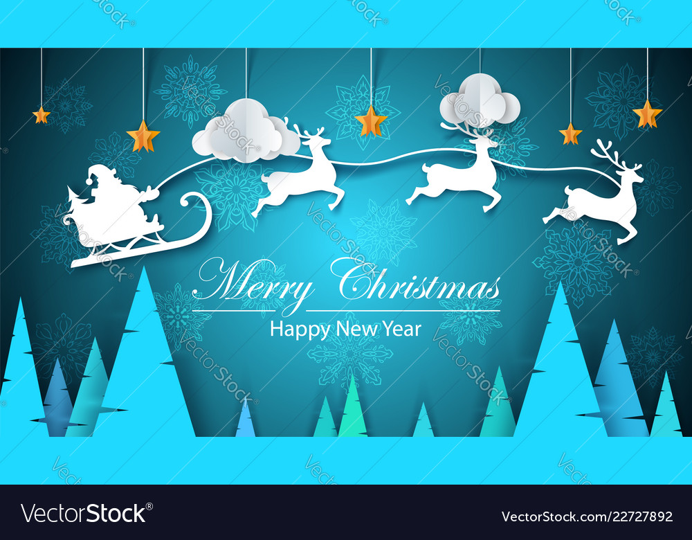 Merry christmas happy new year - paper Royalty Free Vector