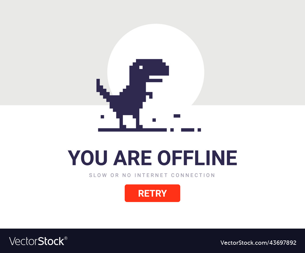 No internet dinosaur game Royalty Free Vector Image