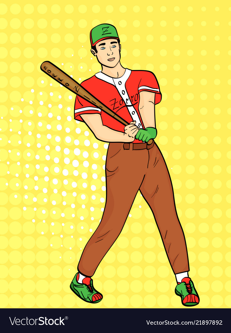 Pop Art Hintergrund ein Mann professionelle Baseball vector image Pop Art Hintergrund ein Mann professionelle Baseball