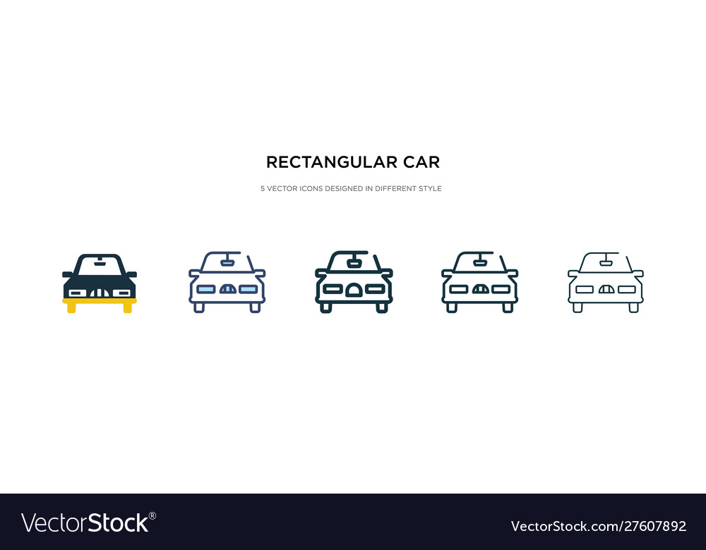 Rectangular car front icon in different style