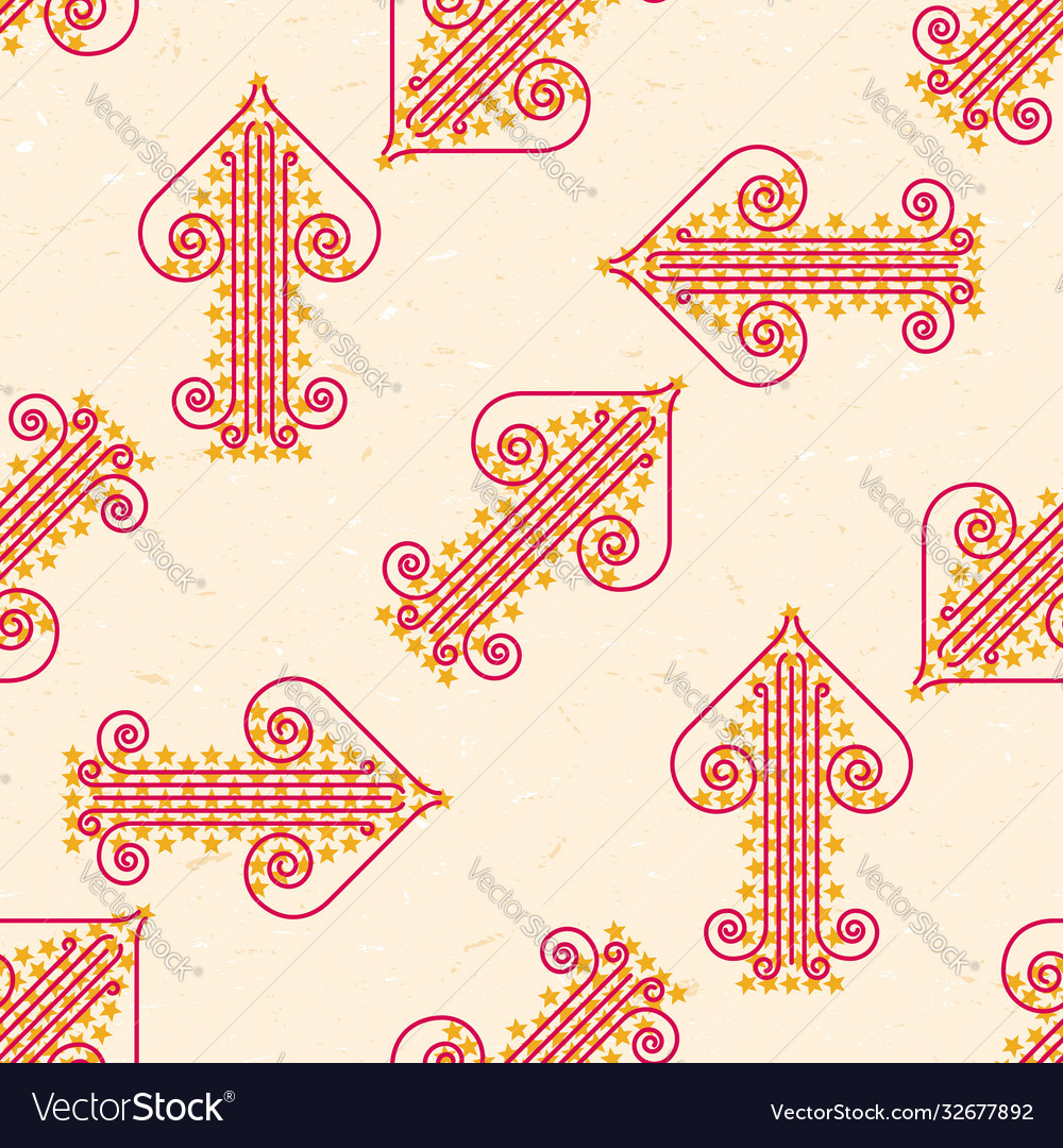 Seamless pattern with grungy arrows