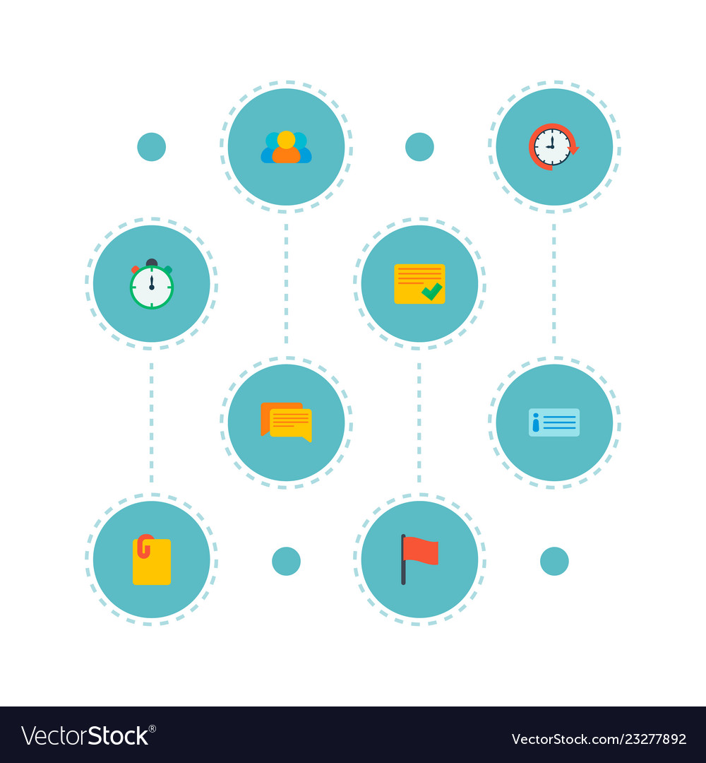 Set task manager icons flat style symbols vector image Set task manager icons flat style symbols