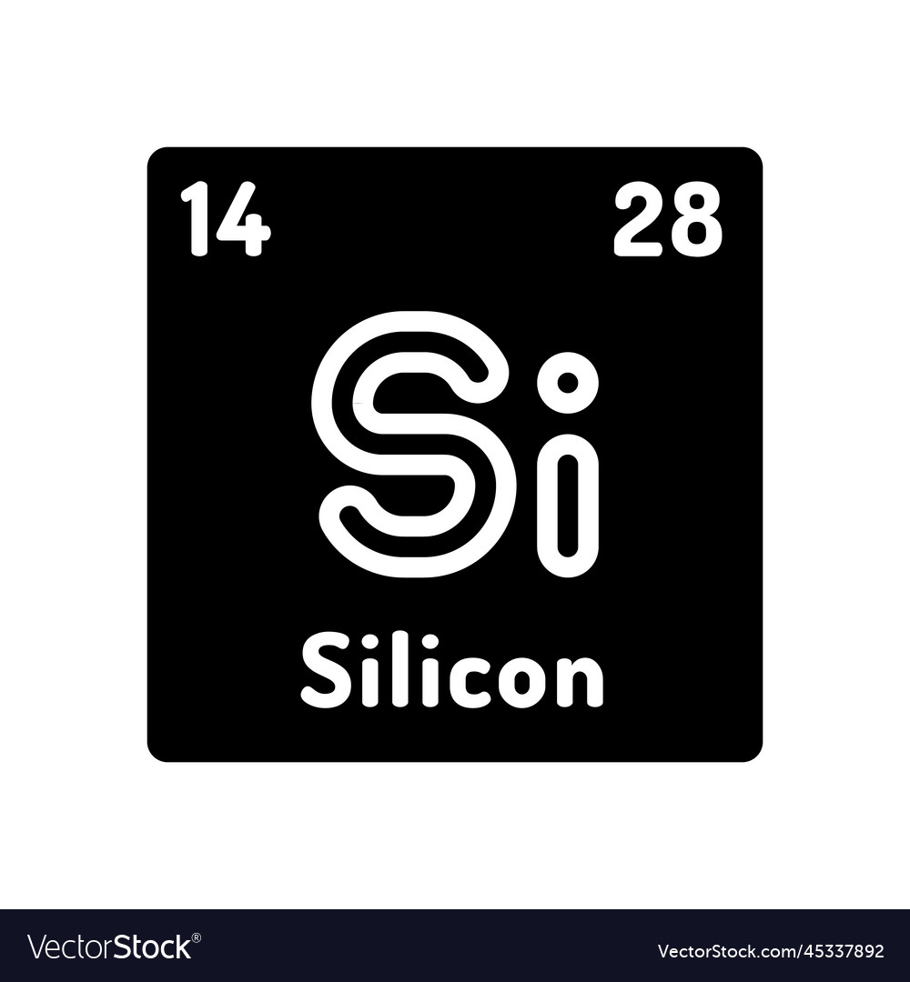 Silicon chemical element glyph icon