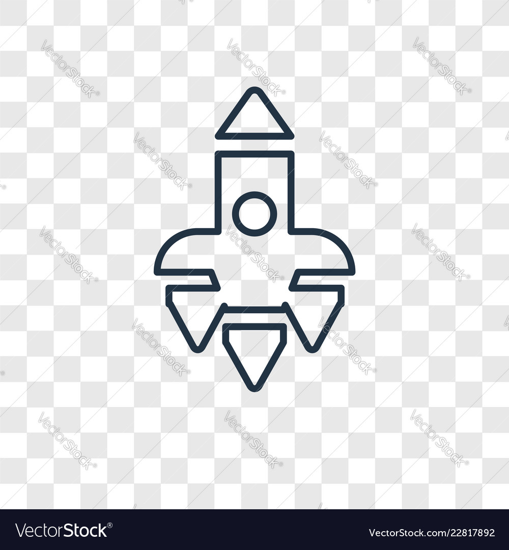 Spaceship concept linear icon isolated Vector Image Spaceship concept linear icon isolated