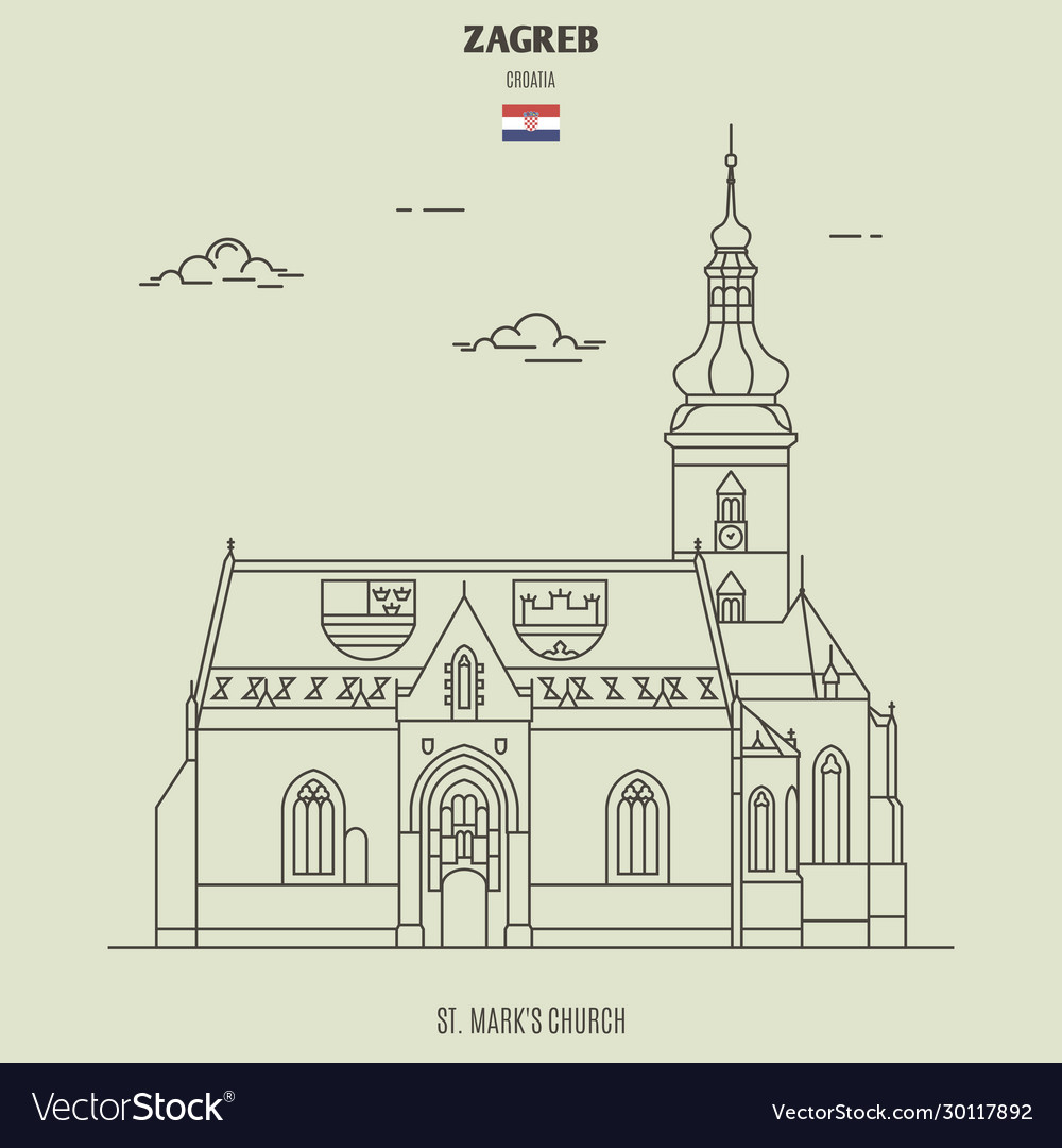 St marks church in zagreb croatia Royalty Free Vector Image