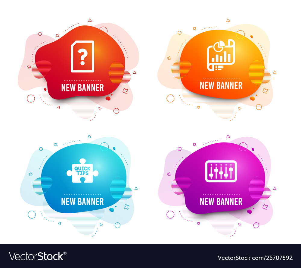 Unknown file report document and quick tips icons vector image Unknown file report document and quick tips icons