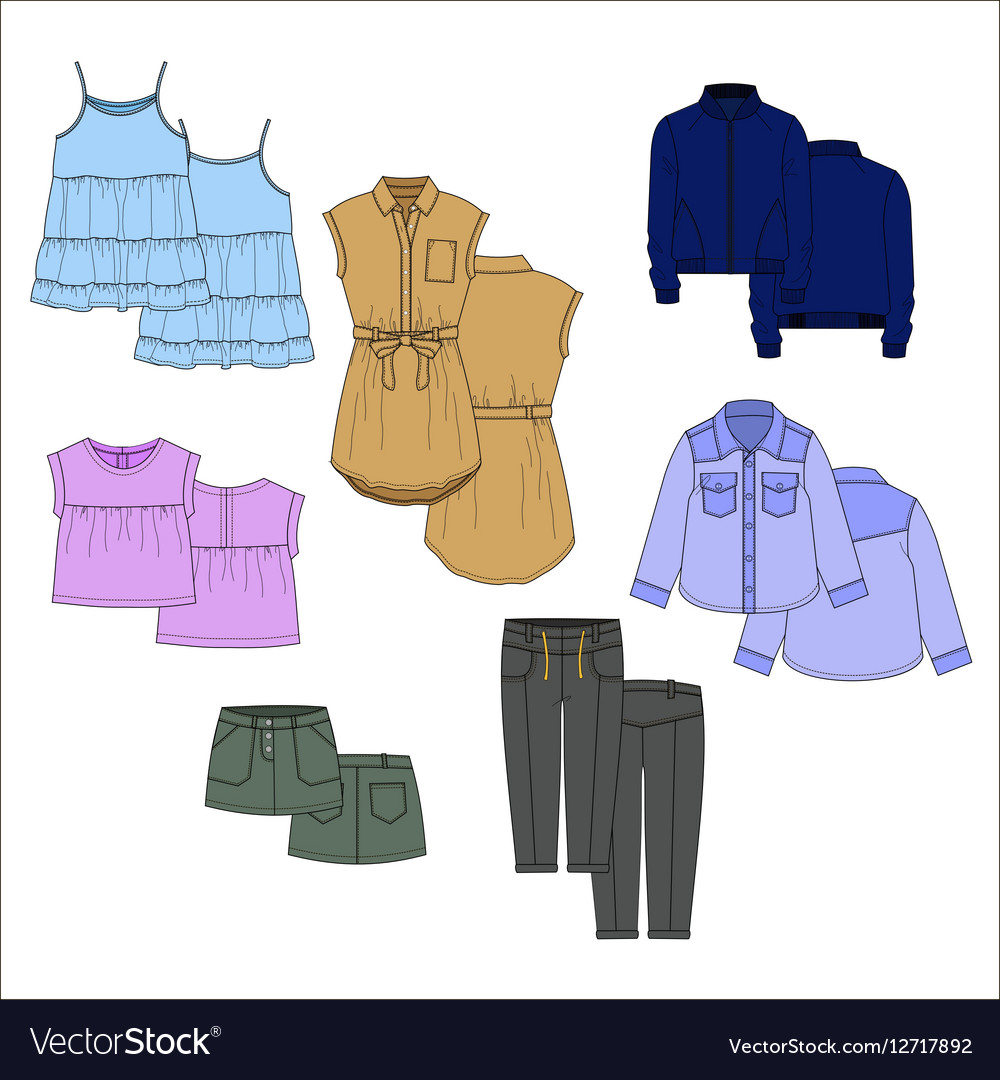 Vector Kids Clothes Color Royalty Free Vector Image
