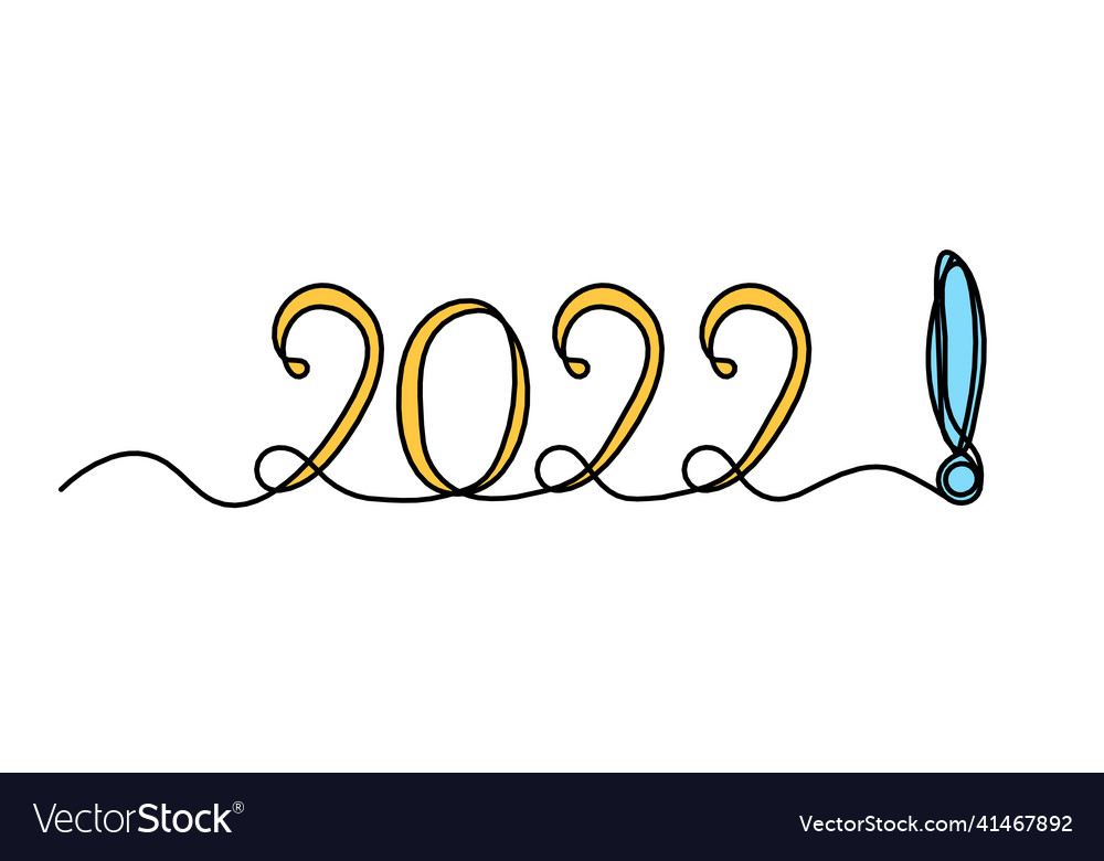 With exclamation mark as continuous line drawing