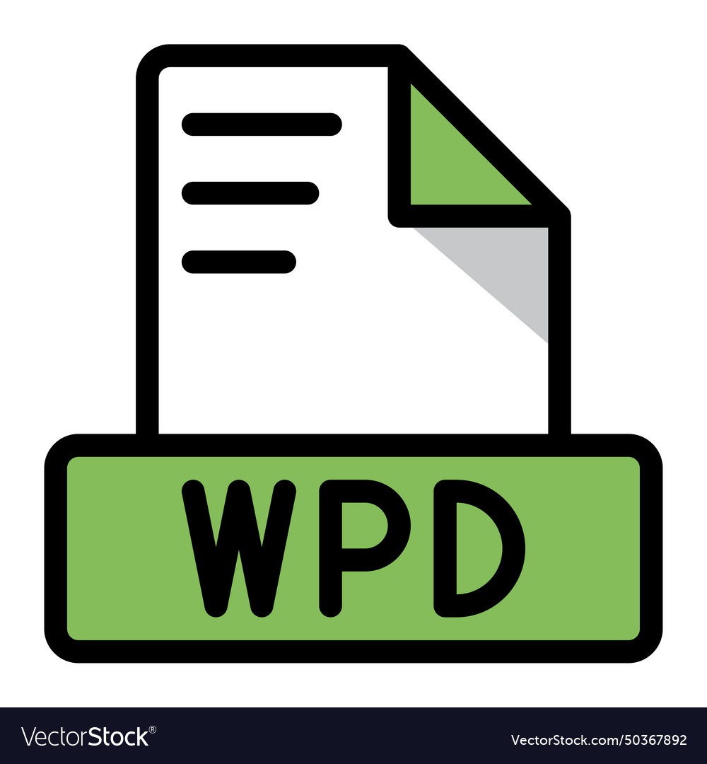 Wpd file icon colorful style design document
