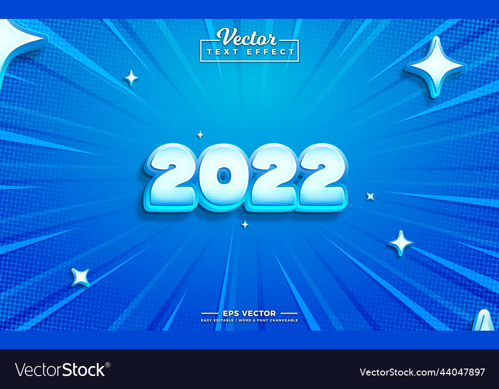 2022 3d editable text effect vector image 2022 3d editable text effect