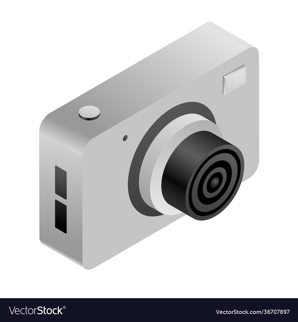 3d digital camera element in grey and black color