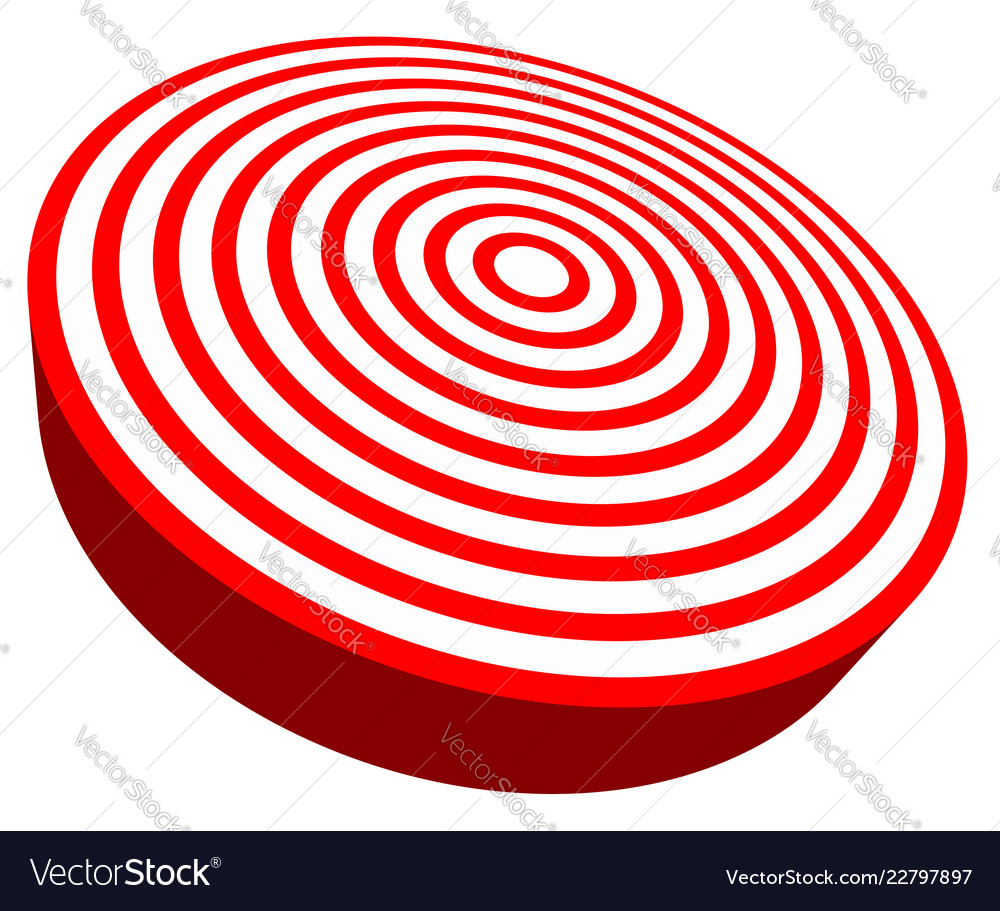 3d red target isolated on white objective vector image 3d red target isolated on white objective