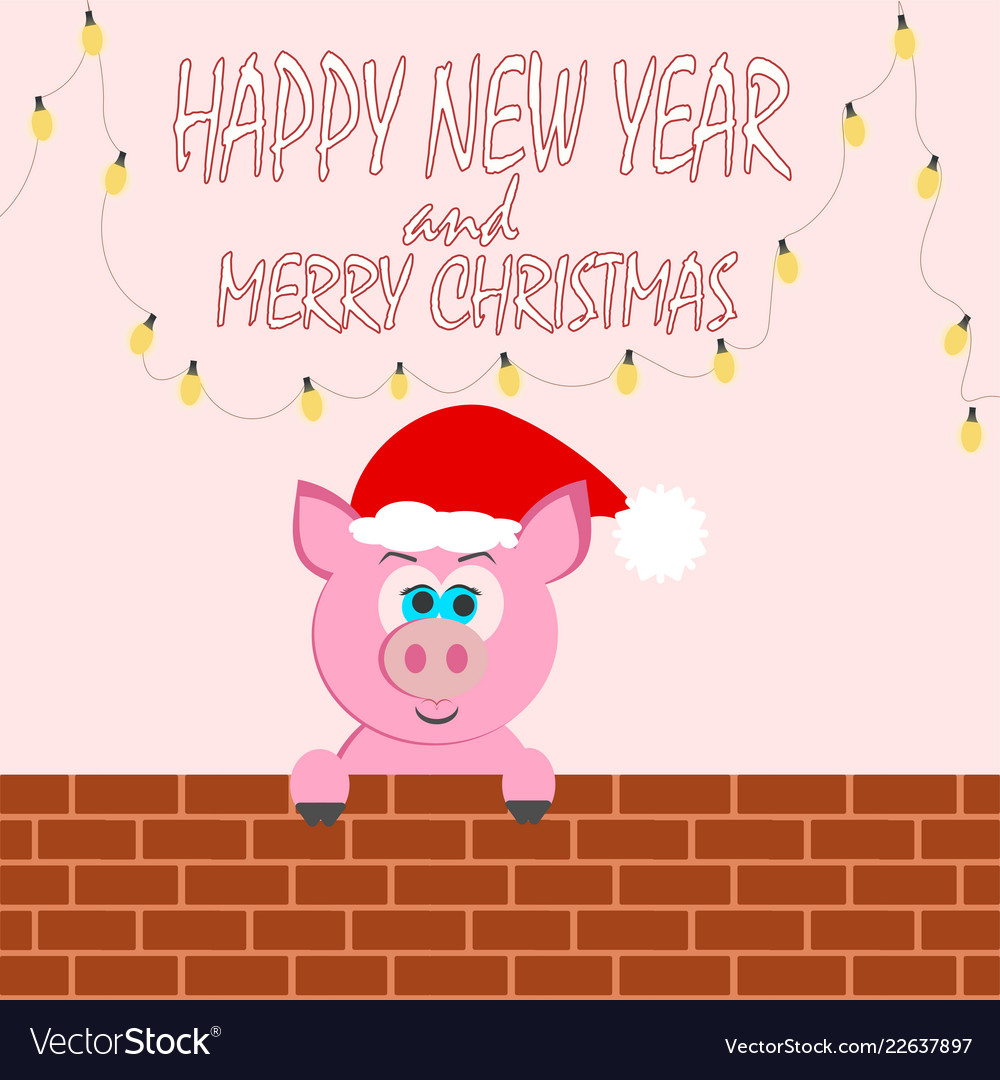 A beautiful animal cartoon pig pink looks vector image A beautiful animal cartoon pig pink looks