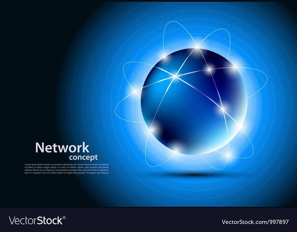 Abstract Globe with Glowing Sphere