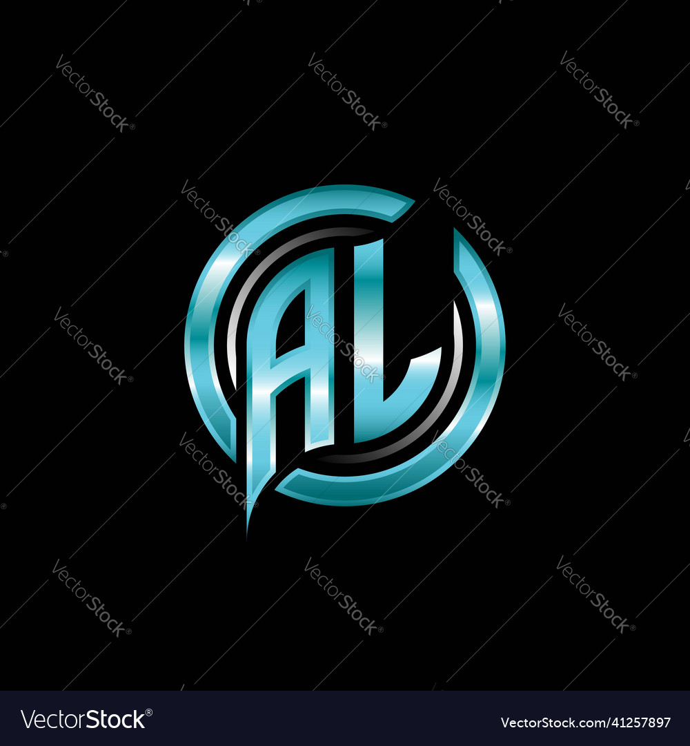 Al initial monogram logo circle rounded
