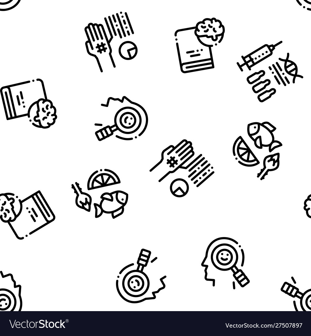Biohacking seamless pattern vector image Biohacking seamless pattern