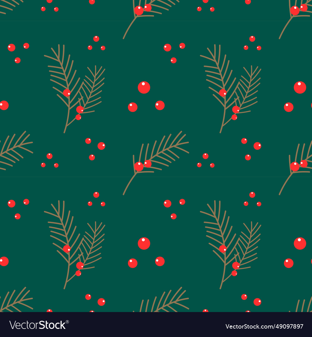 Christmas pattern with fir juniper branches
