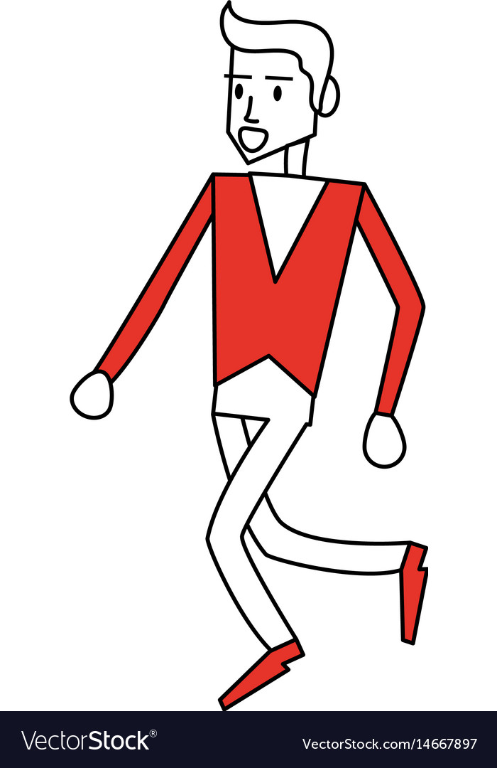 Color silhouette image cartoon full body side view