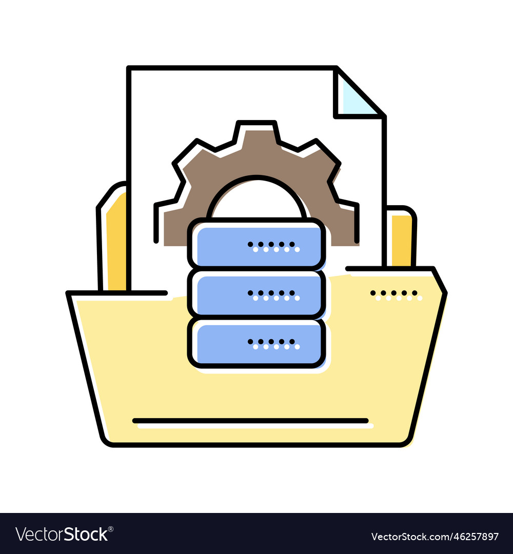 Data document paper color icon vector image Data document paper color icon