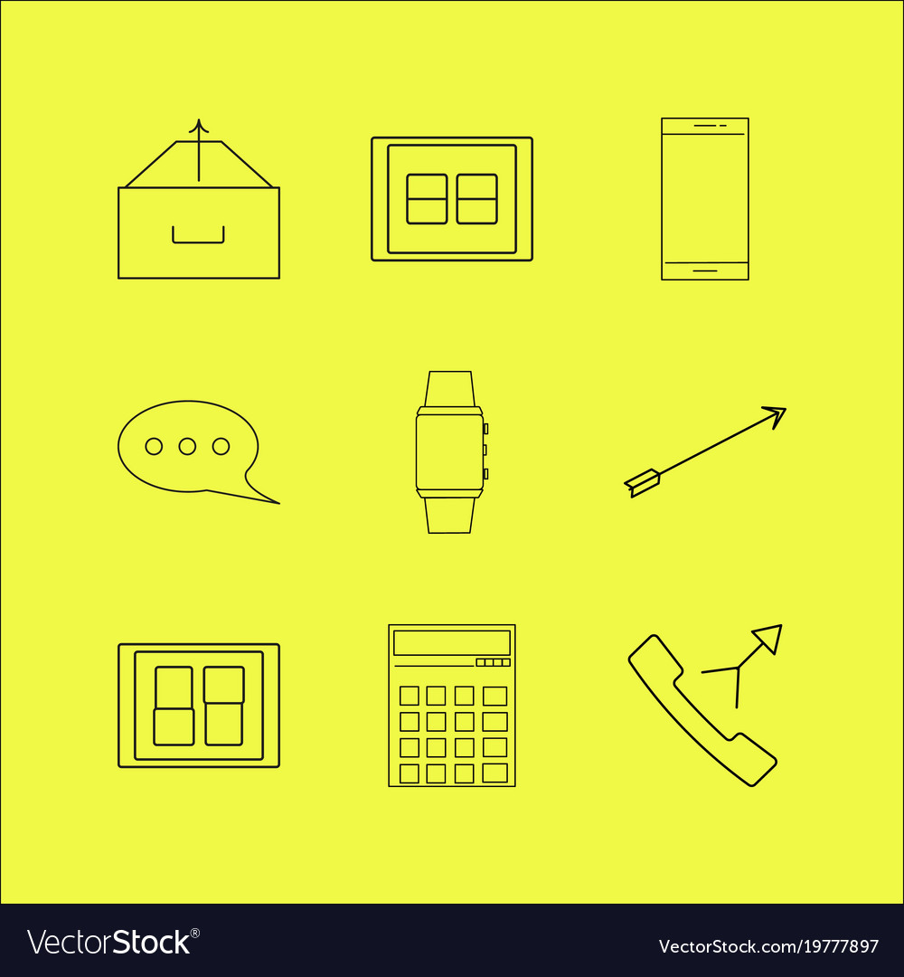 Devices linear icon set simple outline icons