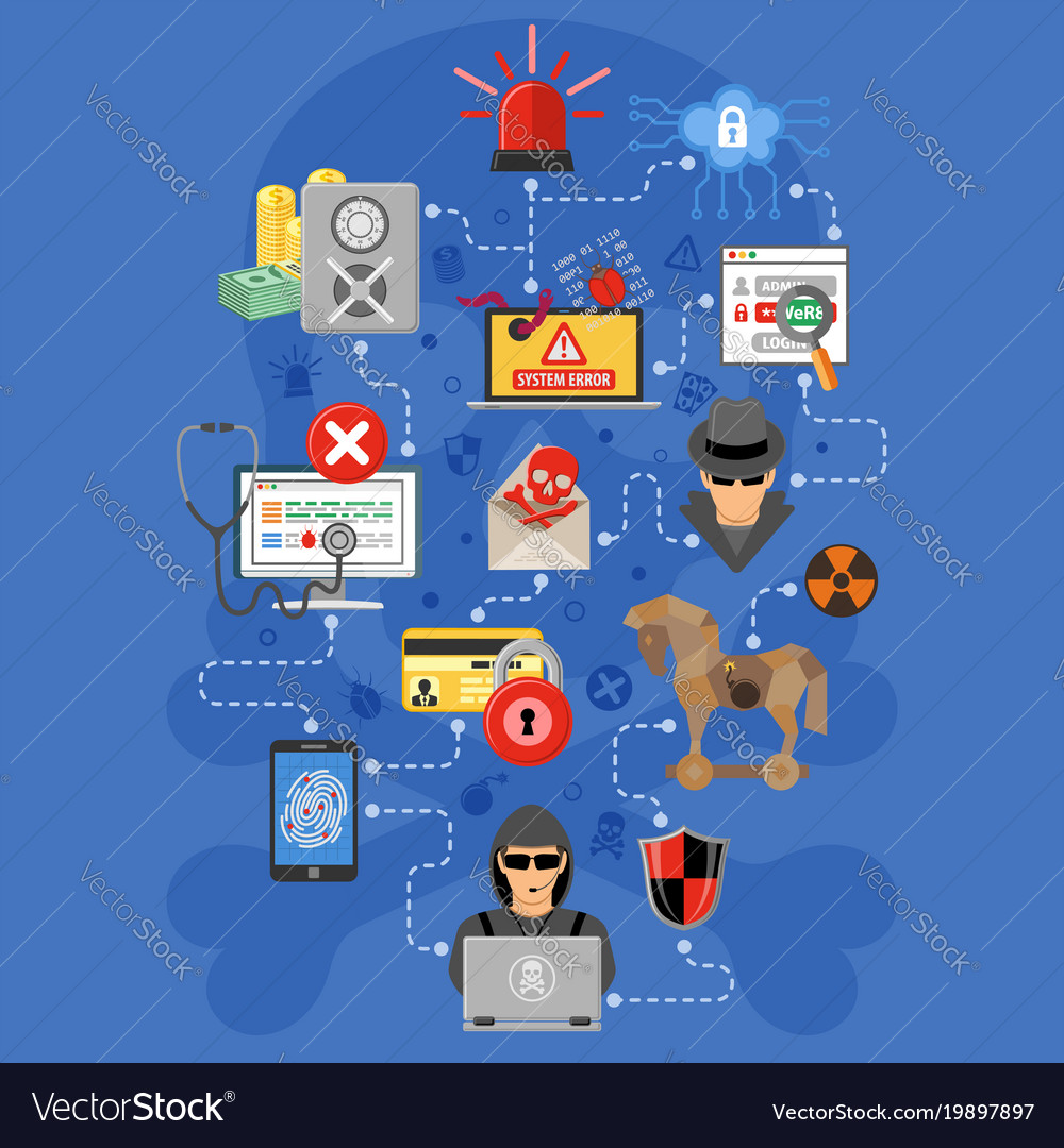 Internet security infographics Royalty Free Vector Image