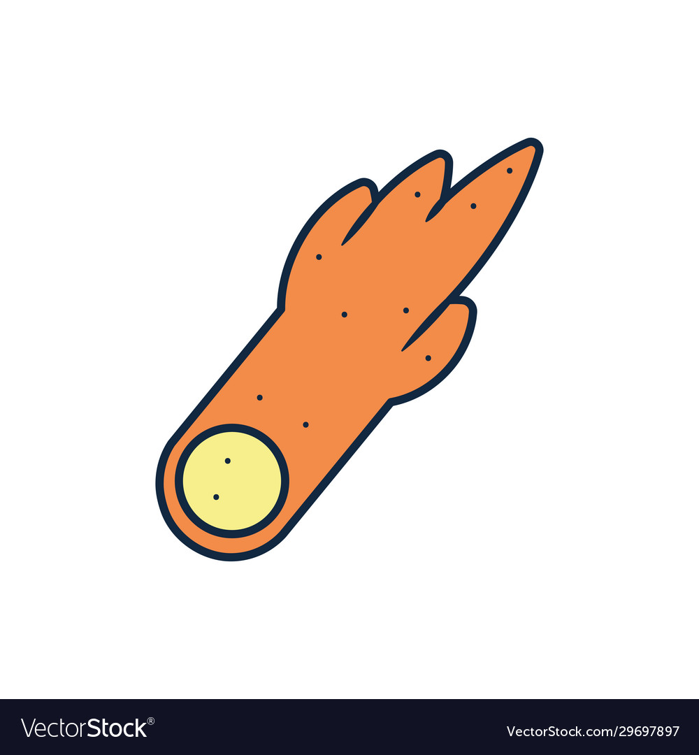 Isolated comet line fill style icon design