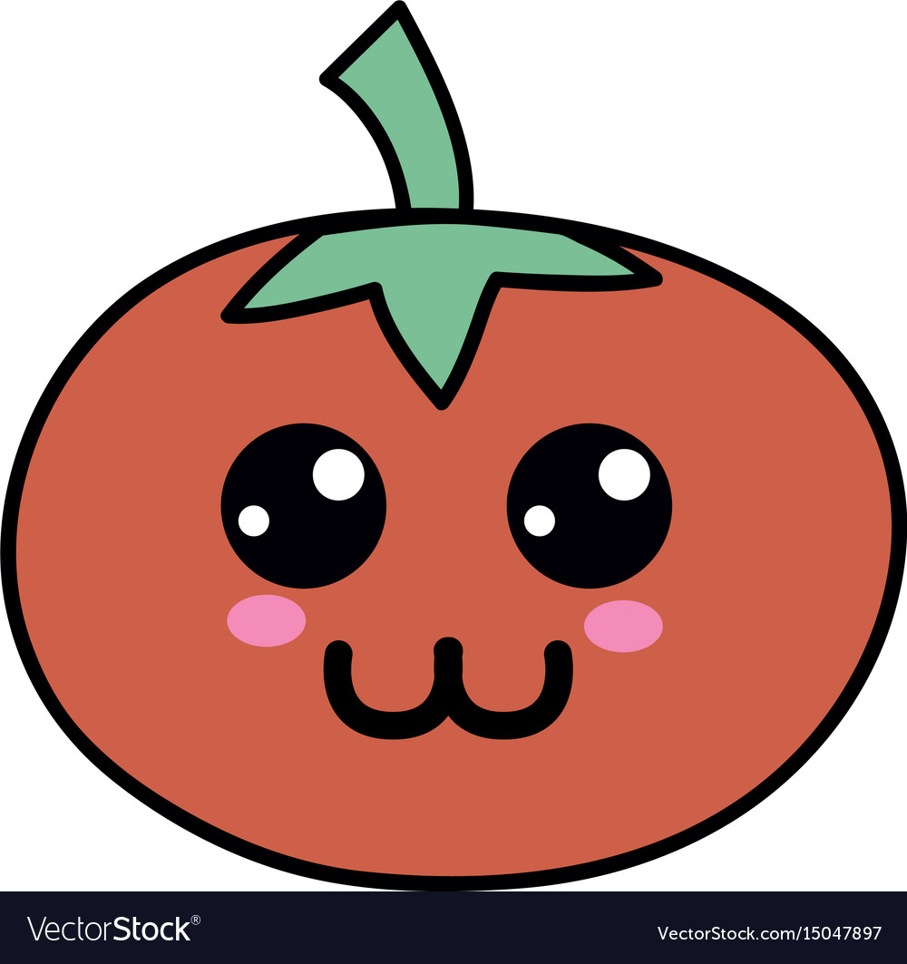 Kawaii cute happy tomato vegetable